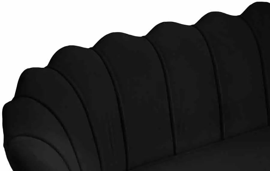 Meridian Furniture - Gardenia Velvet Loveseat In Black - 684Black-L - ATL FURNITURE