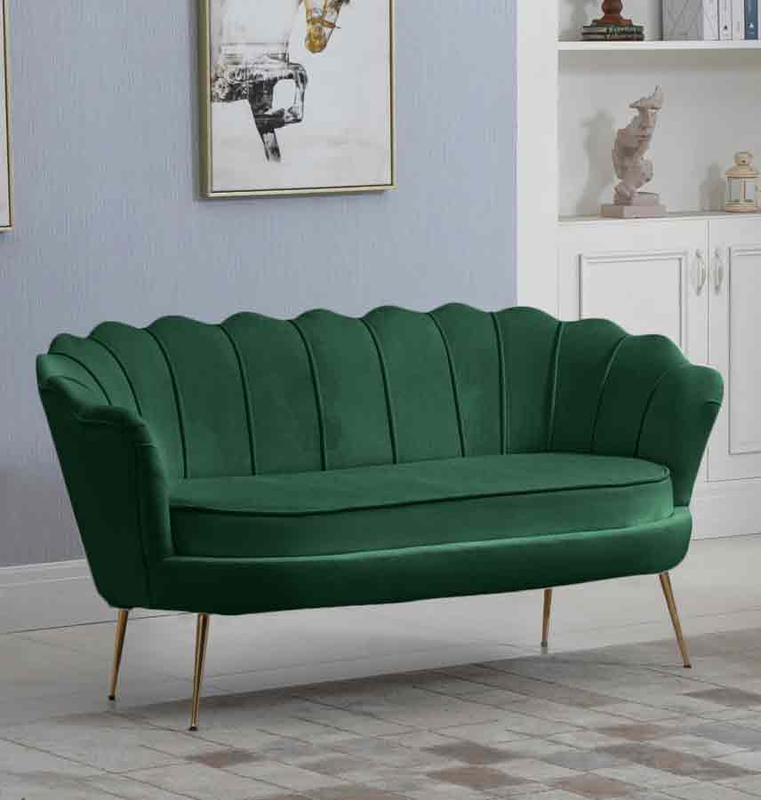 Meridian Furniture - Gardenia Velvet Loveseat In Green - 684Green-L - ATL FURNITURE