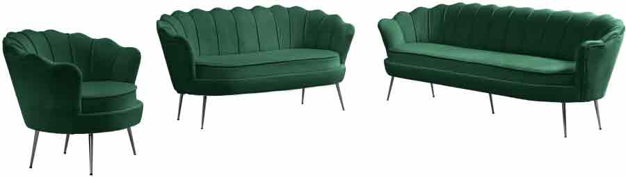 Meridian Furniture - Gardenia Velvet Loveseat In Green - 684Green-L - ATL FURNITURE