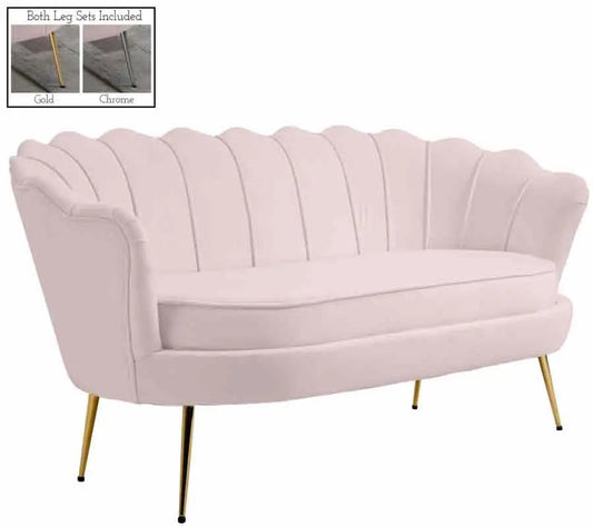 Meridian Furniture - Gardenia Velvet Loveseat In Pink - 684Pink-L - ATL FURNITURE