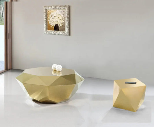 Meridian Furniture - Gemma 3 Piece Occasional Table Set In Gold - 222Gold-3Set - ATL FURNITURE