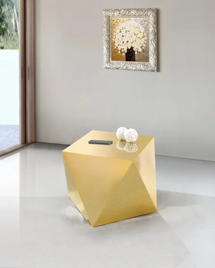 Meridian Furniture - Gemma End Table In Gold - 222Gold-E - ATL FURNITURE