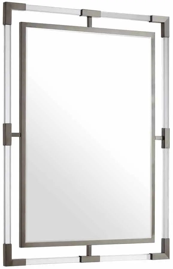 Meridian Furniture - Ghost Mirror In Brushed Silver - 452-M - ATL FURNITURE