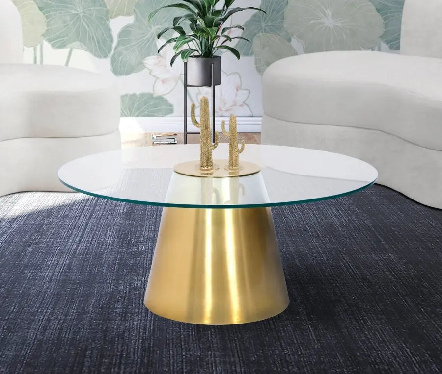 Meridian Furniture - Glassimo Coffee Table In Brushed Gold - 298-Ct - ATL FURNITURE