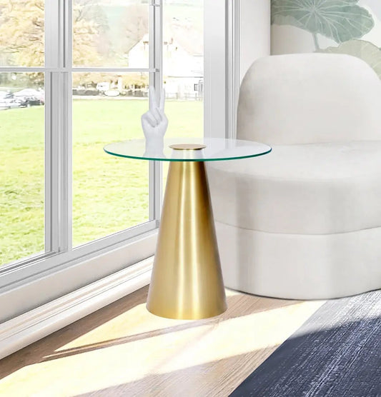 Meridian Furniture - Glassimo End Table In Brushed Gold - 298-Et - ATL FURNITURE