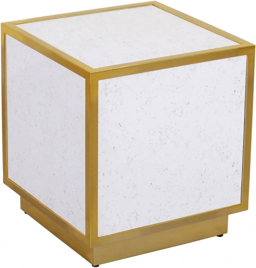 Meridian Furniture - Glitz End Table In Gold - 242-Et - ATL FURNITURE