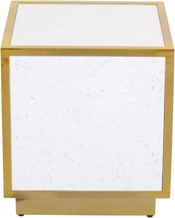 Meridian Furniture - Glitz End Table In Gold - 242-Et - ATL FURNITURE