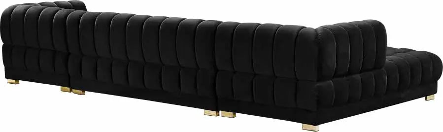 Gwen 3 Piece Sectional In Black - ATL FURNITURE