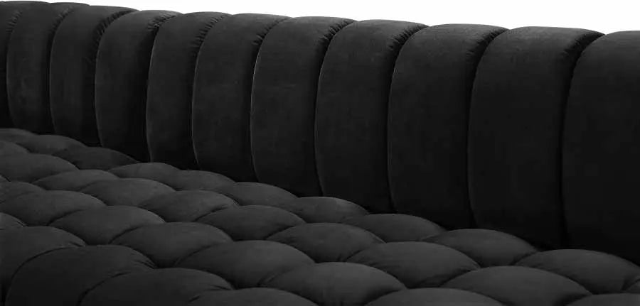 Gwen 3 Piece Sectional In Black - ATL FURNITURE