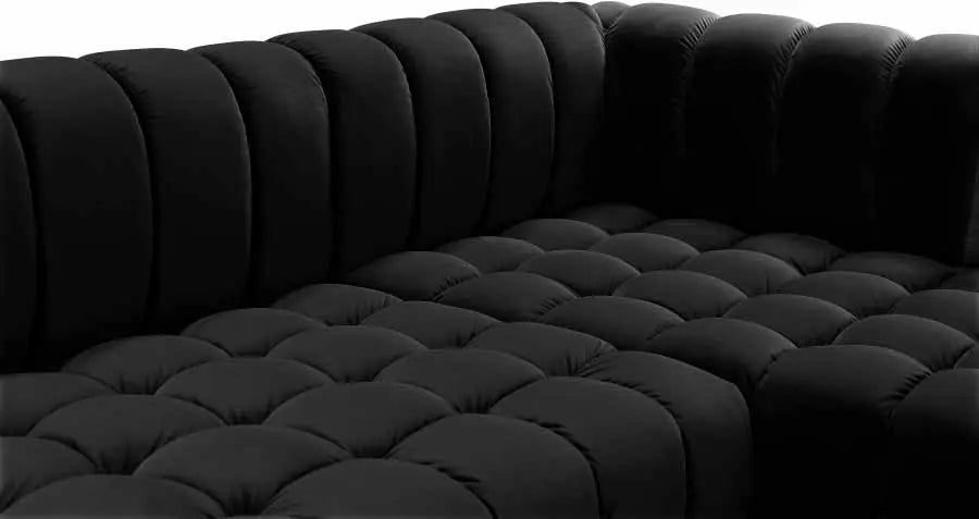 Gwen 3 Piece Sectional In Black - ATL FURNITURE