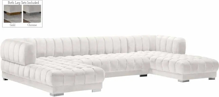 Gwen 3 Piece Sectional In Cream - ATL FURNITURE