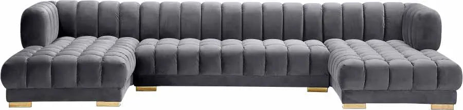 Gwen 3 Piece Sectional In Grey - ATL FURNITURE