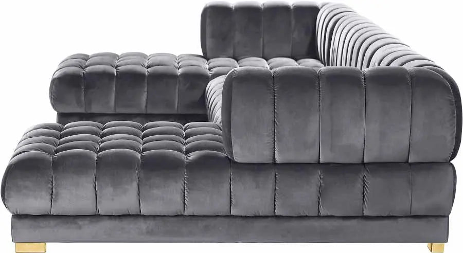 Gwen 3 Piece Sectional In Grey - ATL FURNITURE