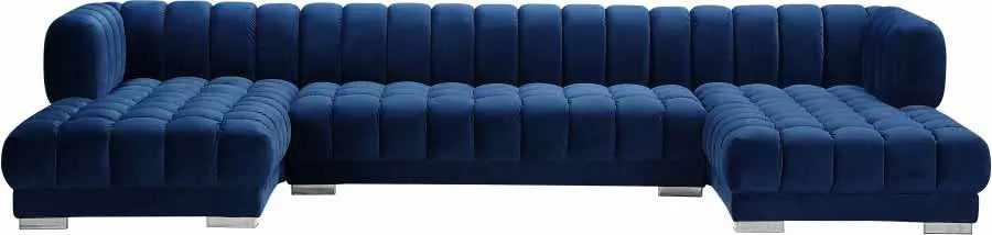 Gwen 3 Piece Sectional In Navy - ATL FURNITURE