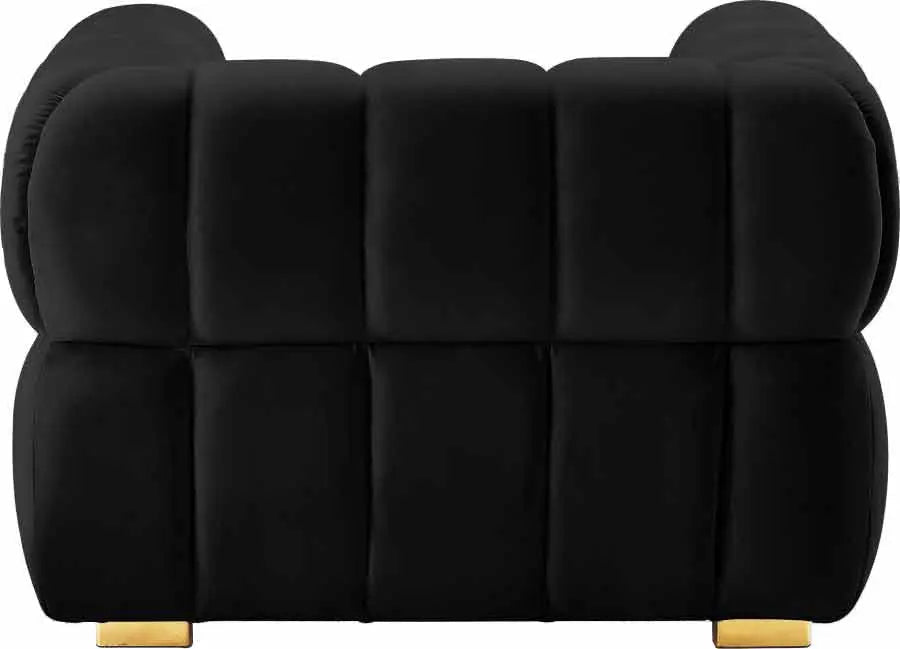 Meridian Furniture - Gwen Velvet Chair In Black - 670Black-C - ATL FURNITURE