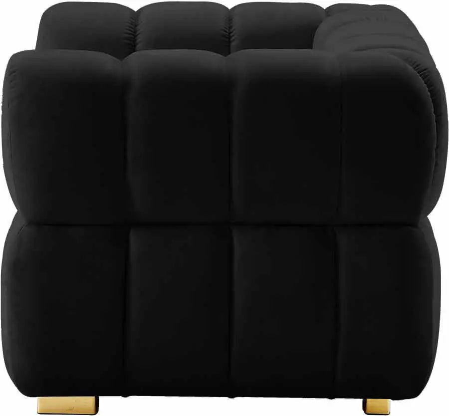 Meridian Furniture - Gwen Velvet Chair In Black - 670Black-C - ATL FURNITURE