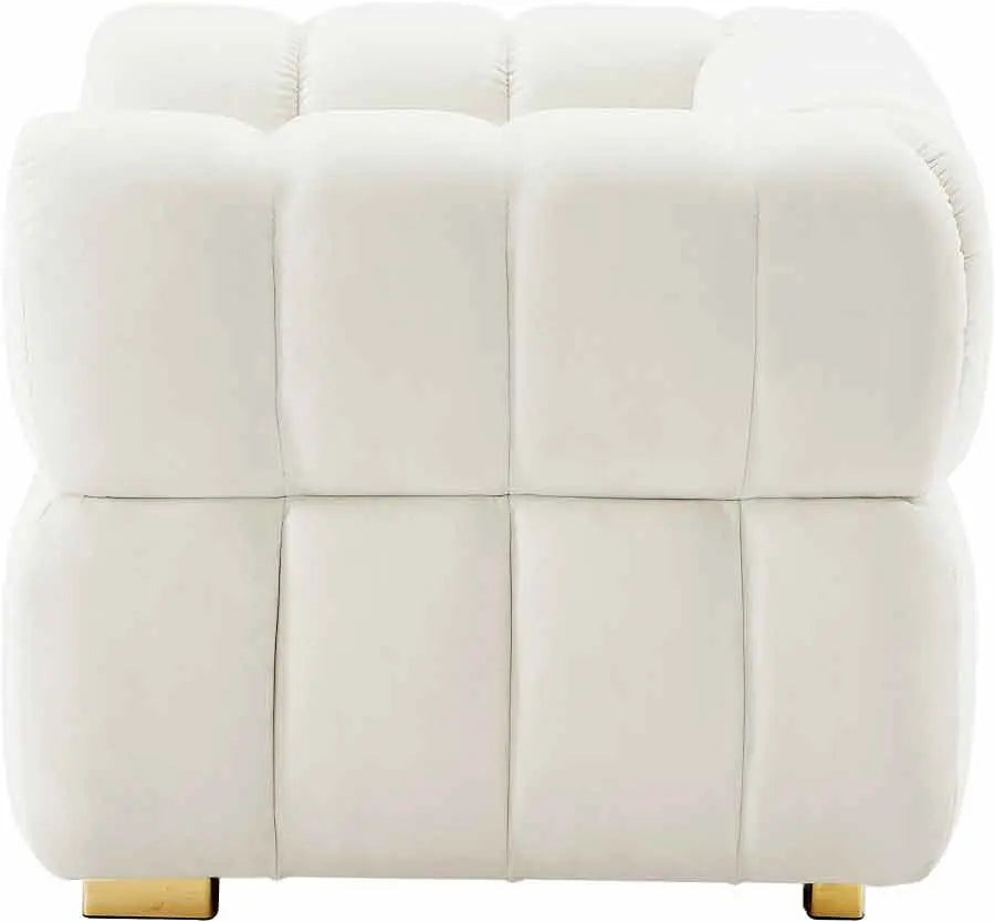 Meridian Furniture - Gwen Velvet Chair In Cream - 670Cream-C - ATL FURNITURE