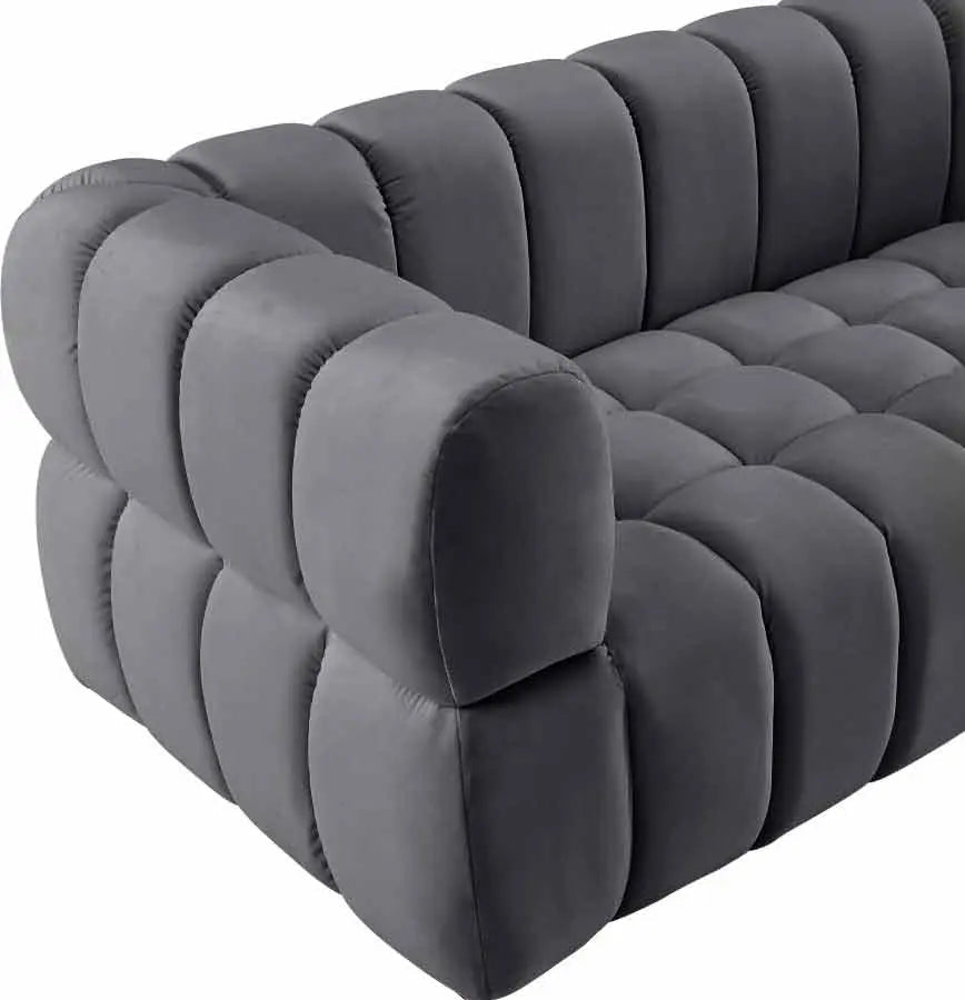 Meridian Furniture - Gwen Velvet Chair In Grey - 670Grey-C - ATL FURNITURE