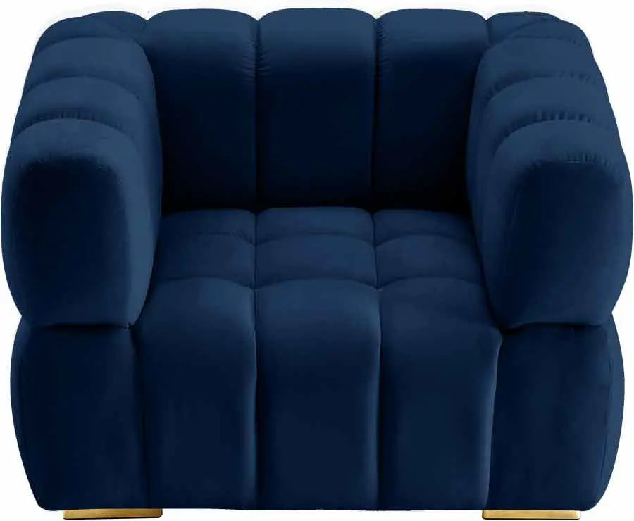 Meridian Furniture - Gwen Velvet Chair In Navy - 670Navy-C - ATL FURNITURE