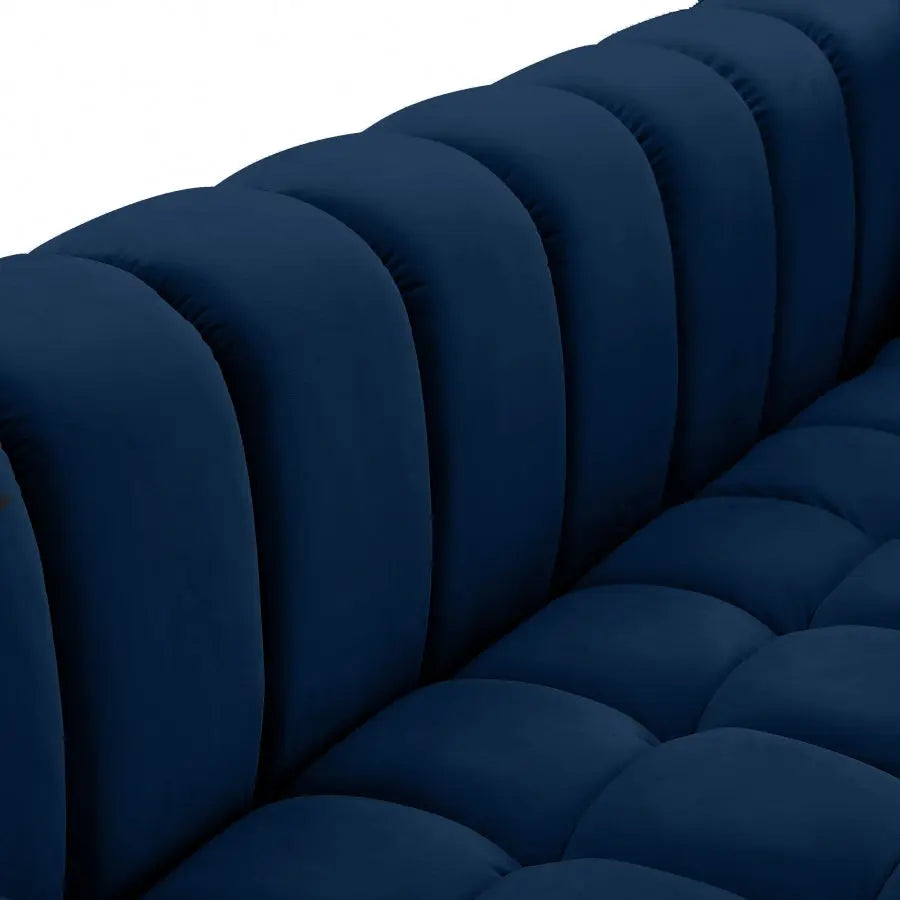 Meridian Furniture - Gwen Velvet Chair In Navy - 670Navy-C - ATL FURNITURE