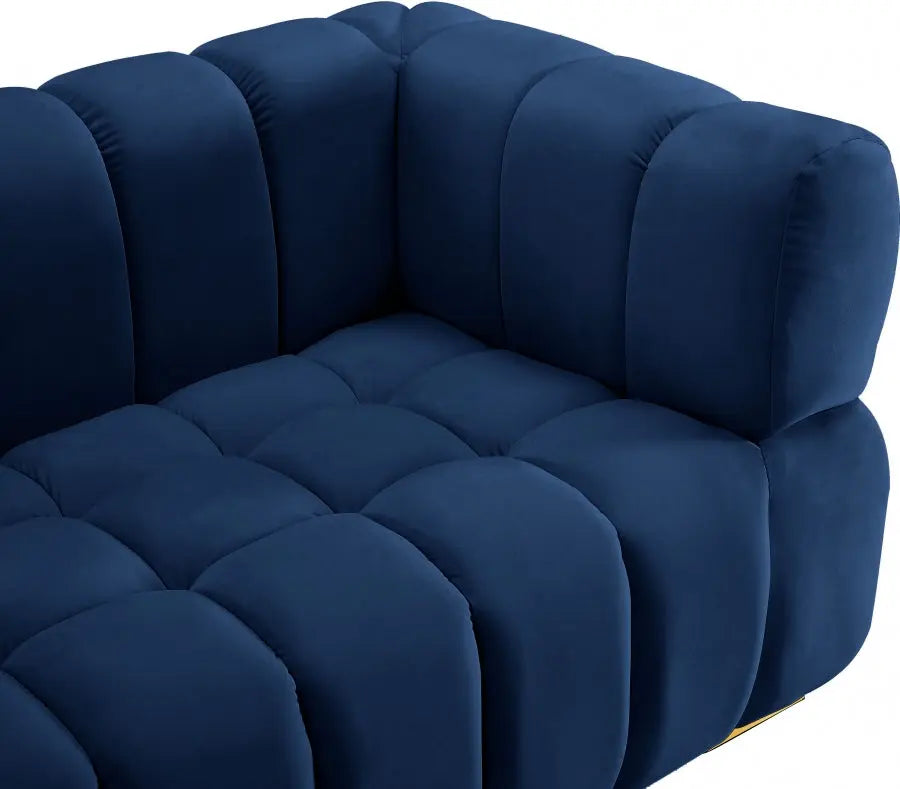 Meridian Furniture - Gwen Velvet Chair In Navy - 670Navy-C - ATL FURNITURE