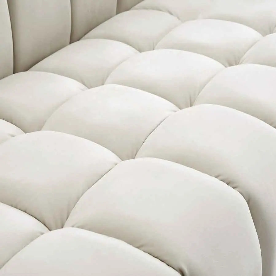 Meridian Furniture - Gwen Velvet Loveseat In Cream - 670Cream-L - ATL FURNITURE