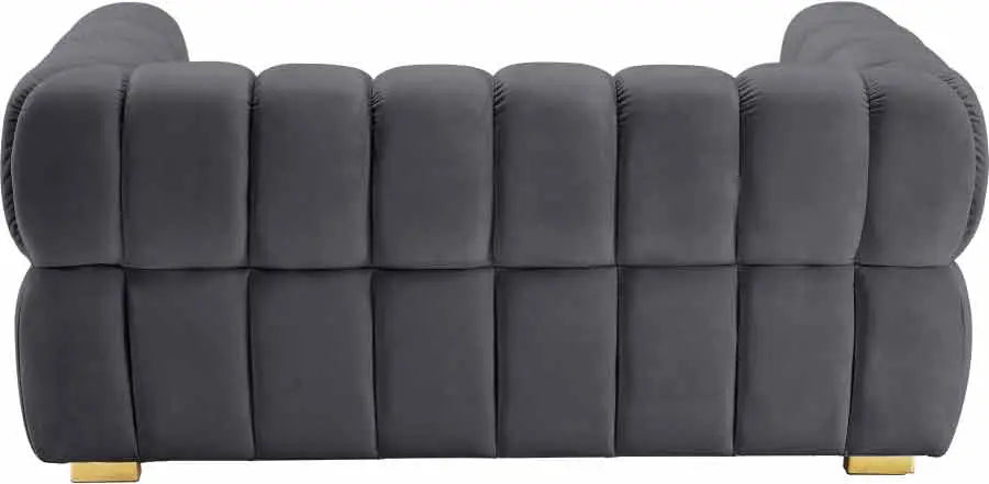 Meridian Furniture - Gwen Velvet Loveseat In Grey - 670Grey-L - ATL FURNITURE