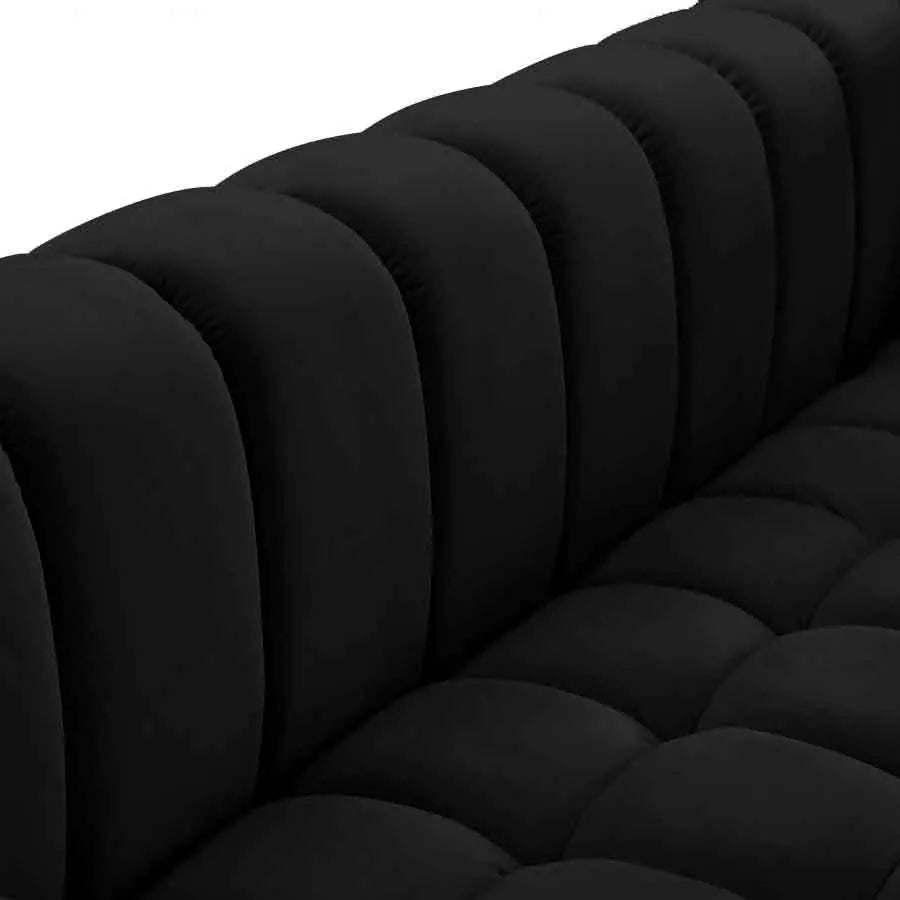 Meridian Furniture - Gwen Velvet Sofa In Black - 670Black-S - ATL FURNITURE