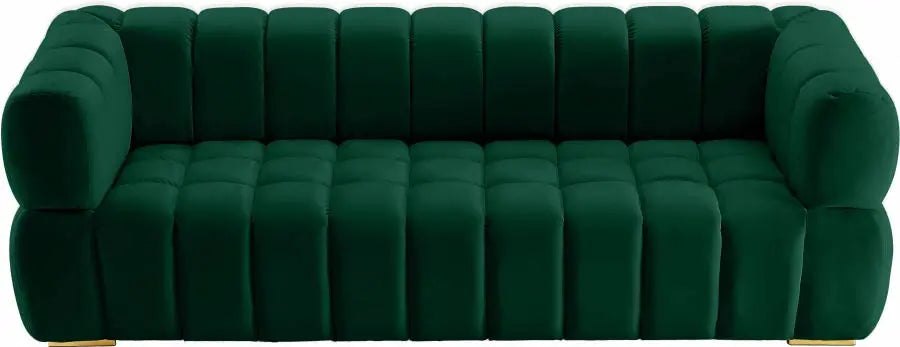 Meridian Furniture - Gwen Velvet Sofa In Green - 670Green-S - ATL FURNITURE