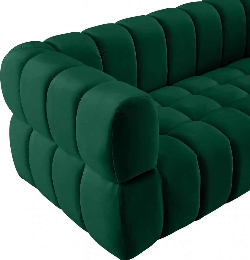 Meridian Furniture - Gwen Velvet Sofa In Green - 670Green-S - ATL FURNITURE