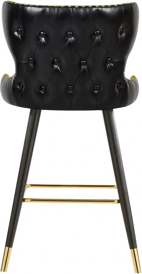 Meridian Furniture - Hendrix Faux Leather Counter Stool Set Of 2 In Black - 962Black-C - ATL FURNITURE