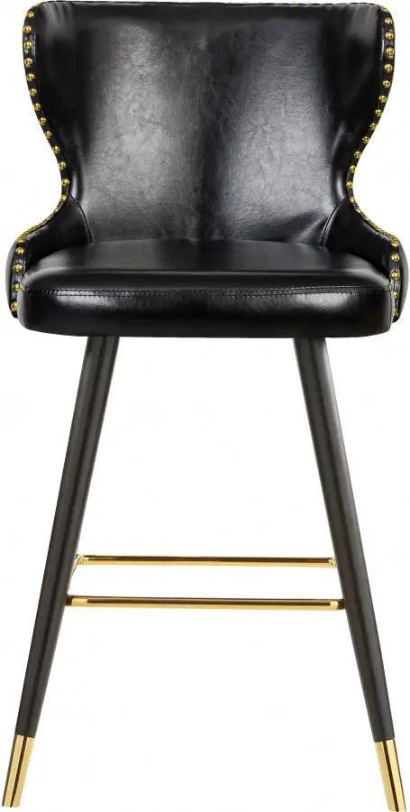 Meridian Furniture - Hendrix Faux Leather Counter Stool Set Of 2 In Black - 962Black-C - ATL FURNITURE