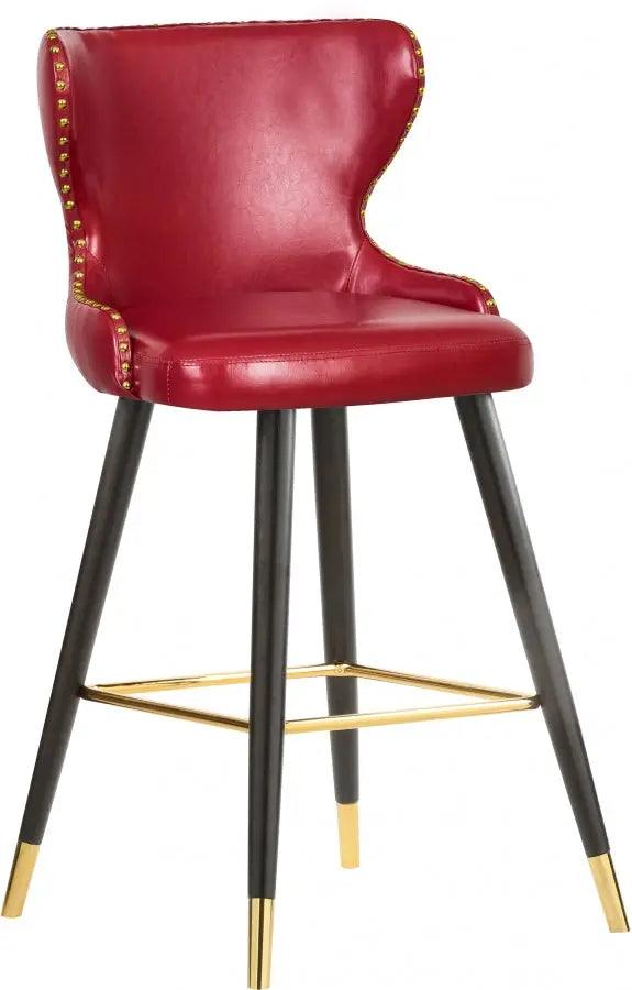 Meridian Furniture - Hendrix Faux Leather Counter Stool Set Of 2 In Red - 962Red-C - ATL FURNITURE