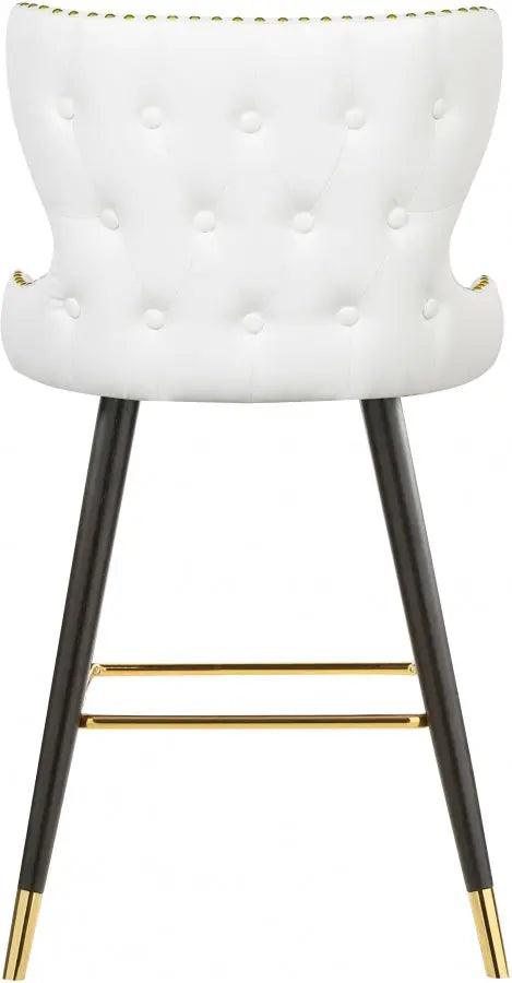 Meridian Furniture - Hendrix Faux Leather Counter Stool Set Of 2 In White - 962White-C - ATL FURNITURE