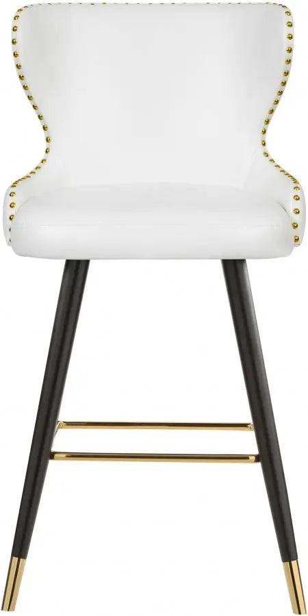 Meridian Furniture - Hendrix Faux Leather Counter Stool Set Of 2 In White - 962White-C - ATL FURNITURE