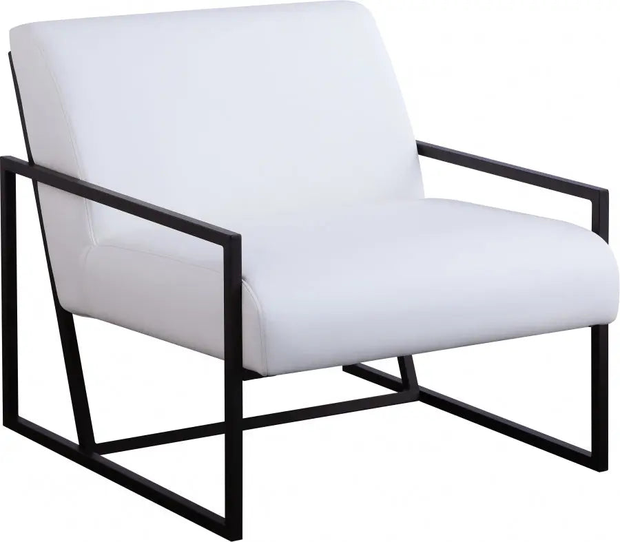 Meridian Furniture - Industry Faux Leather Accent Chair In White - 535White - ATL FURNITURE