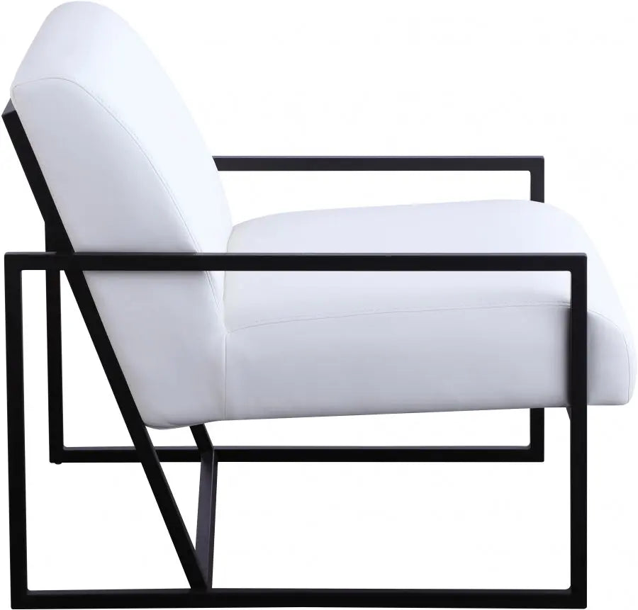 Meridian Furniture - Industry Faux Leather Accent Chair In White - 535White - ATL FURNITURE