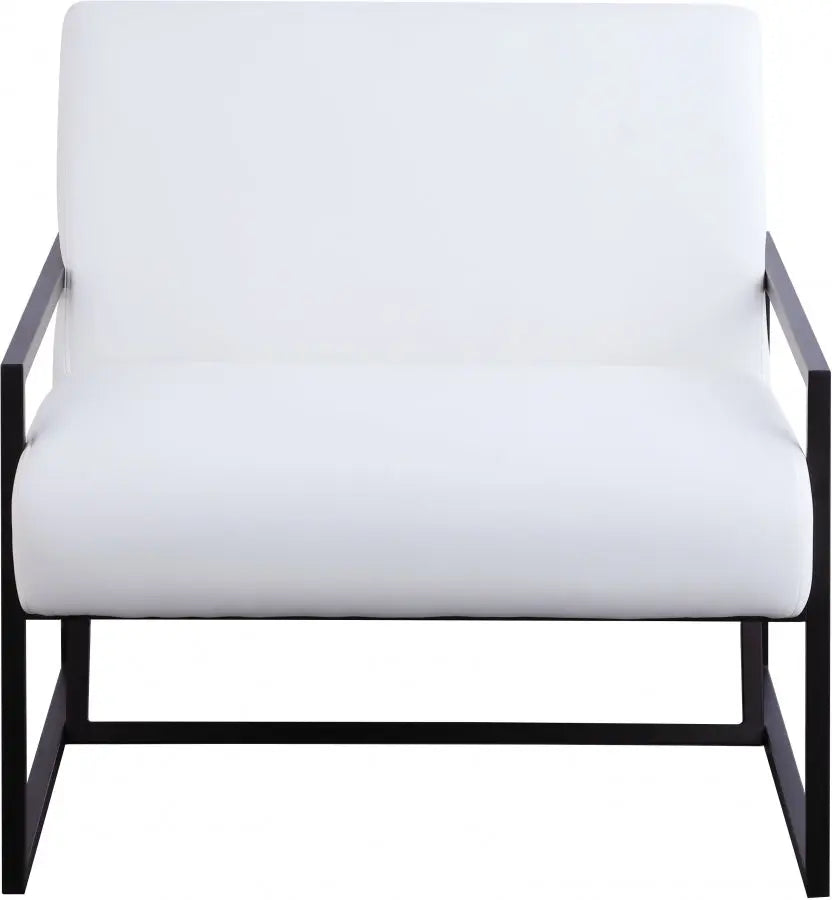 Meridian Furniture - Industry Faux Leather Accent Chair In White - 535White - ATL FURNITURE