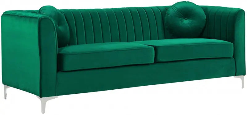 Meridian Furniture - Isabelle 3 Piece Living Room Set In Green - 612Green-S-3Set - ATL FURNITURE