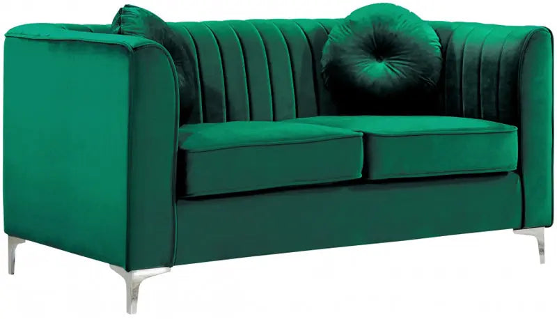 Meridian Furniture - Isabelle 3 Piece Living Room Set In Green - 612Green-S-3Set - ATL FURNITURE