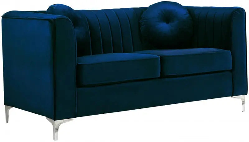 Meridian Furniture - Isabelle 3 Piece Living Room Set In Navy - 612Navy-S-3Set - ATL FURNITURE