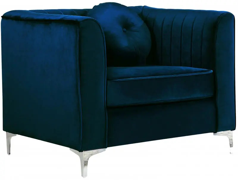 Meridian Furniture - Isabelle 3 Piece Living Room Set In Navy - 612Navy-S-3Set - ATL FURNITURE