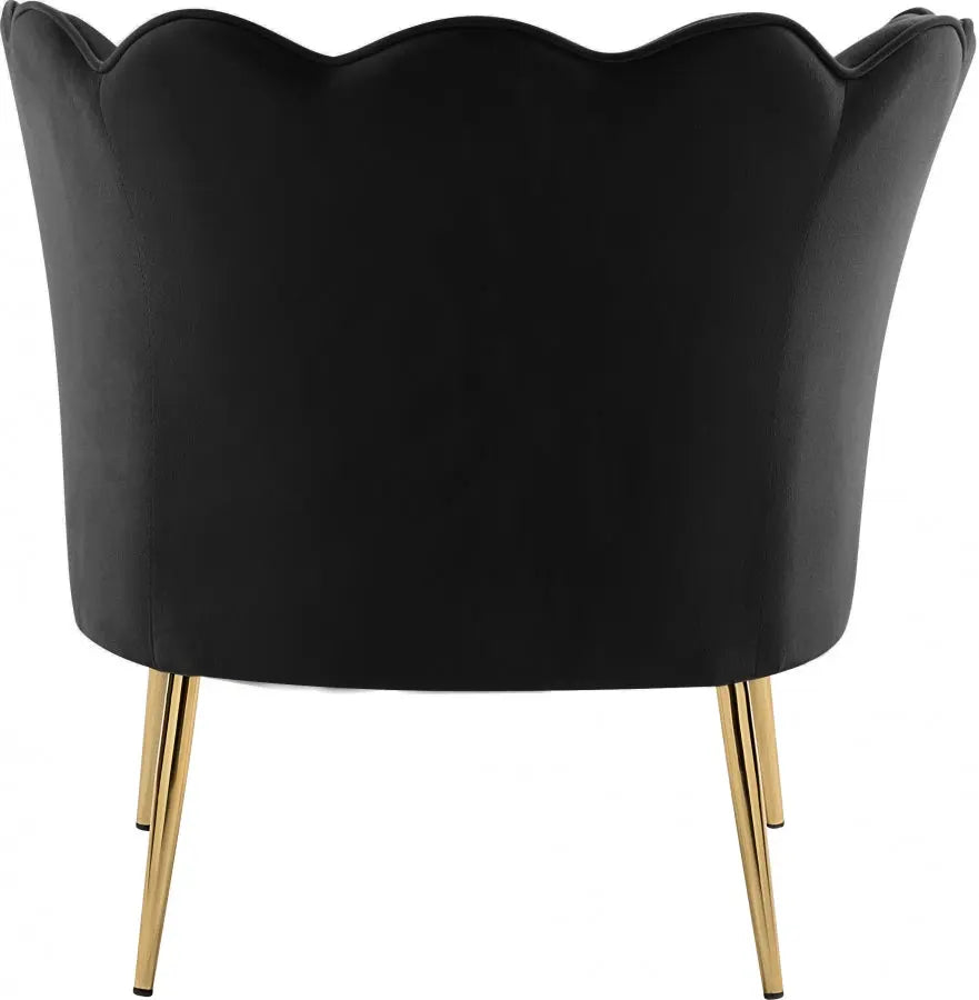 Meridian Furniture - Jester Velvet Accent Chair In Black - 516Black - ATL FURNITURE