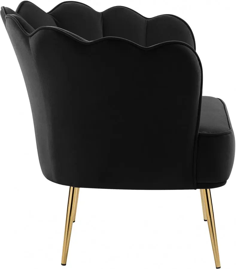 Meridian Furniture - Jester Velvet Accent Chair In Black - 516Black - ATL FURNITURE