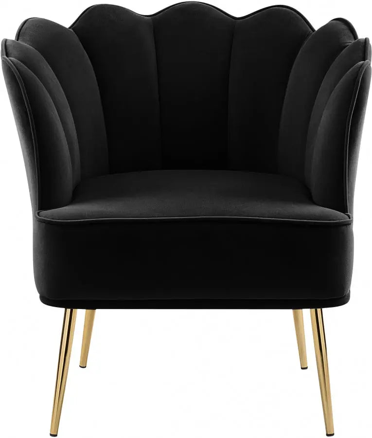 Meridian Furniture - Jester Velvet Accent Chair In Black - 516Black - ATL FURNITURE