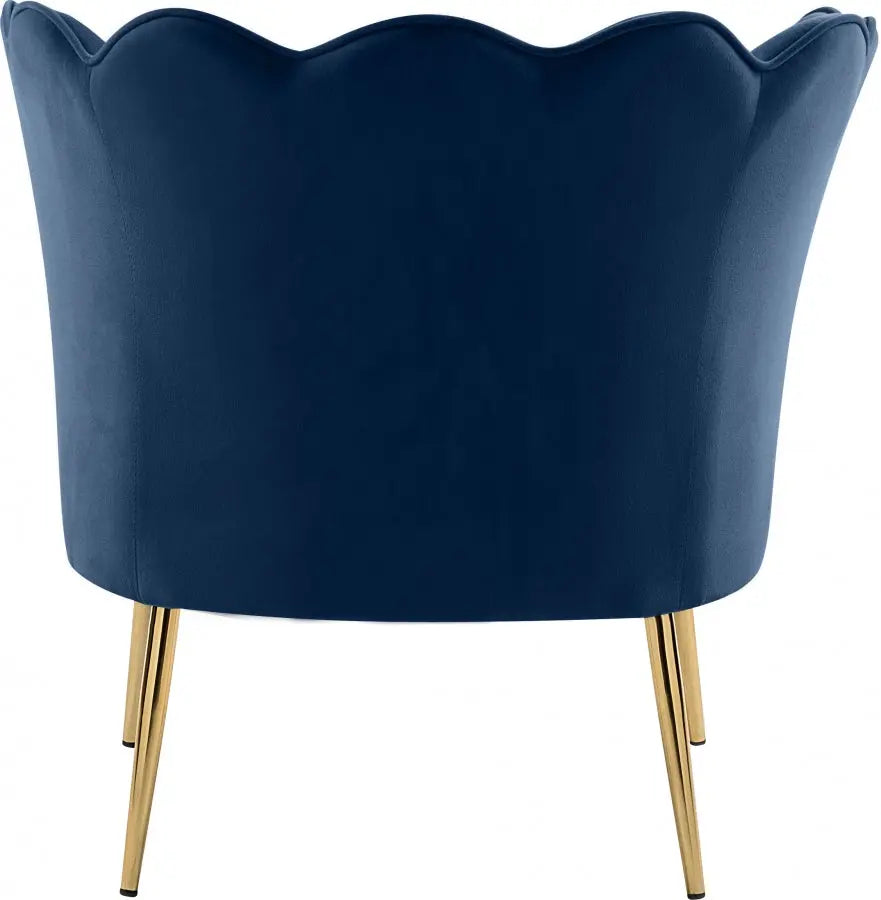 Meridian Furniture - Jester Velvet Accent Chair In Navy - 516Navy - ATL FURNITURE