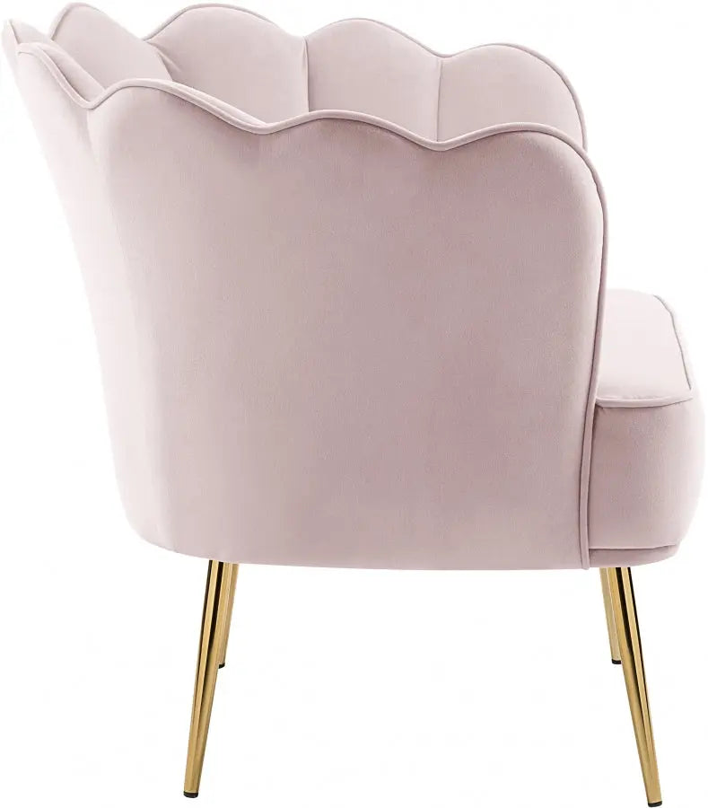 Meridian Furniture - Jester Velvet Accent Chair In Pink - 516Pink - ATL FURNITURE