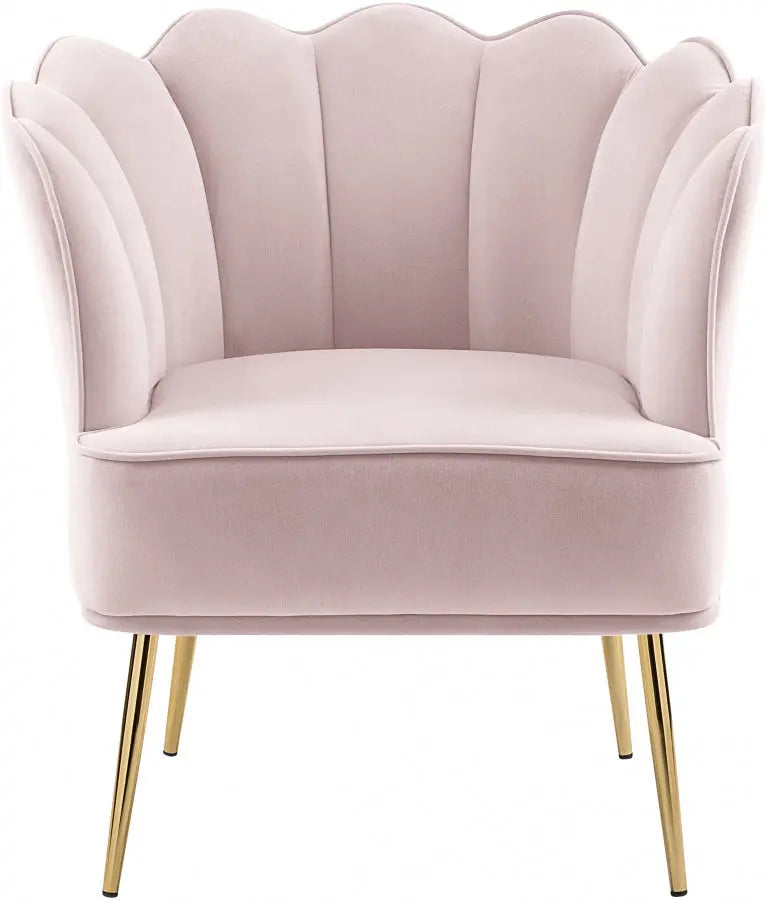 Meridian Furniture - Jester Velvet Accent Chair In Pink - 516Pink - ATL FURNITURE