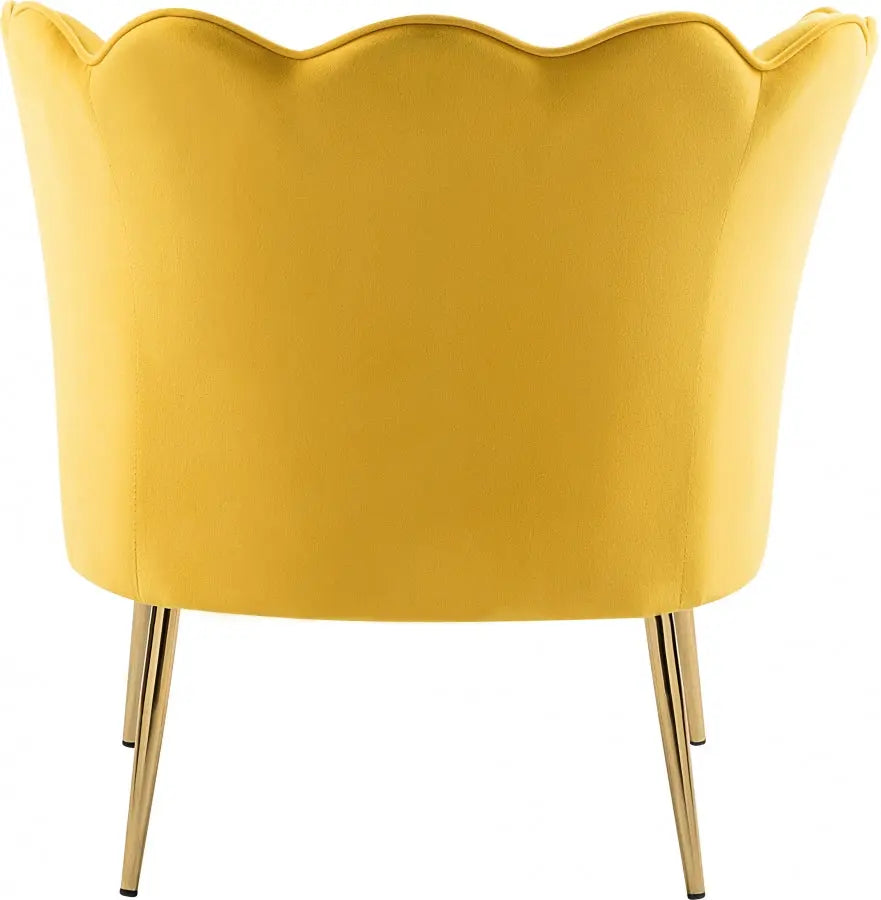 Meridian Furniture - Jester Velvet Accent Chair In Yellow - 516Yellow - ATL FURNITURE