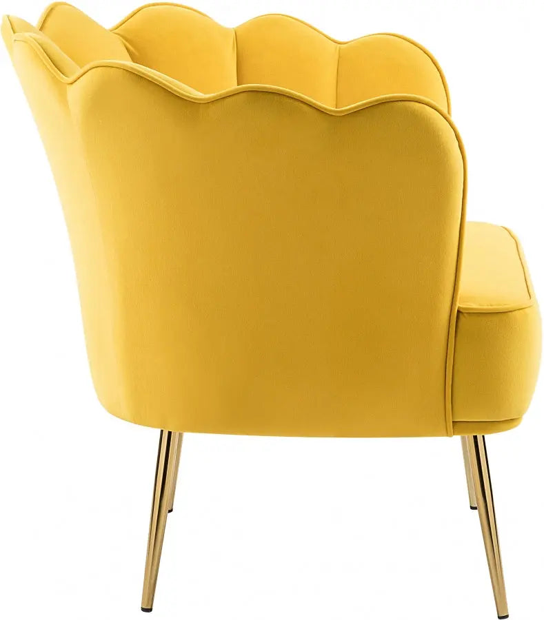 Meridian Furniture - Jester Velvet Accent Chair In Yellow - 516Yellow - ATL FURNITURE